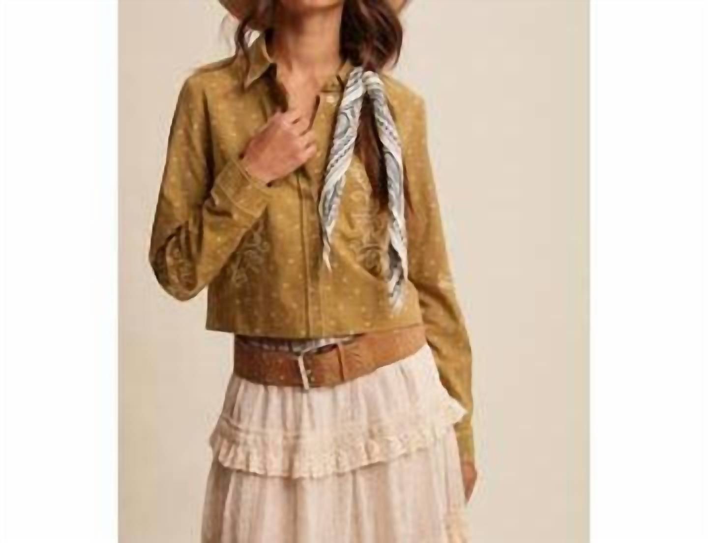 Listicle - Embroidered Cropped Blouse