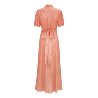 Karmamia Women's Iris Dress in peach flower jacquered - women's dress - detail view