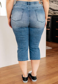 Judy Blue Cool Denim Pull On Non Distressed Capri Jeans in blue - women's pants - view 7