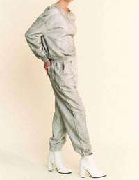 Davi & Dani - Rhinestone Detail Bling Jogger Set