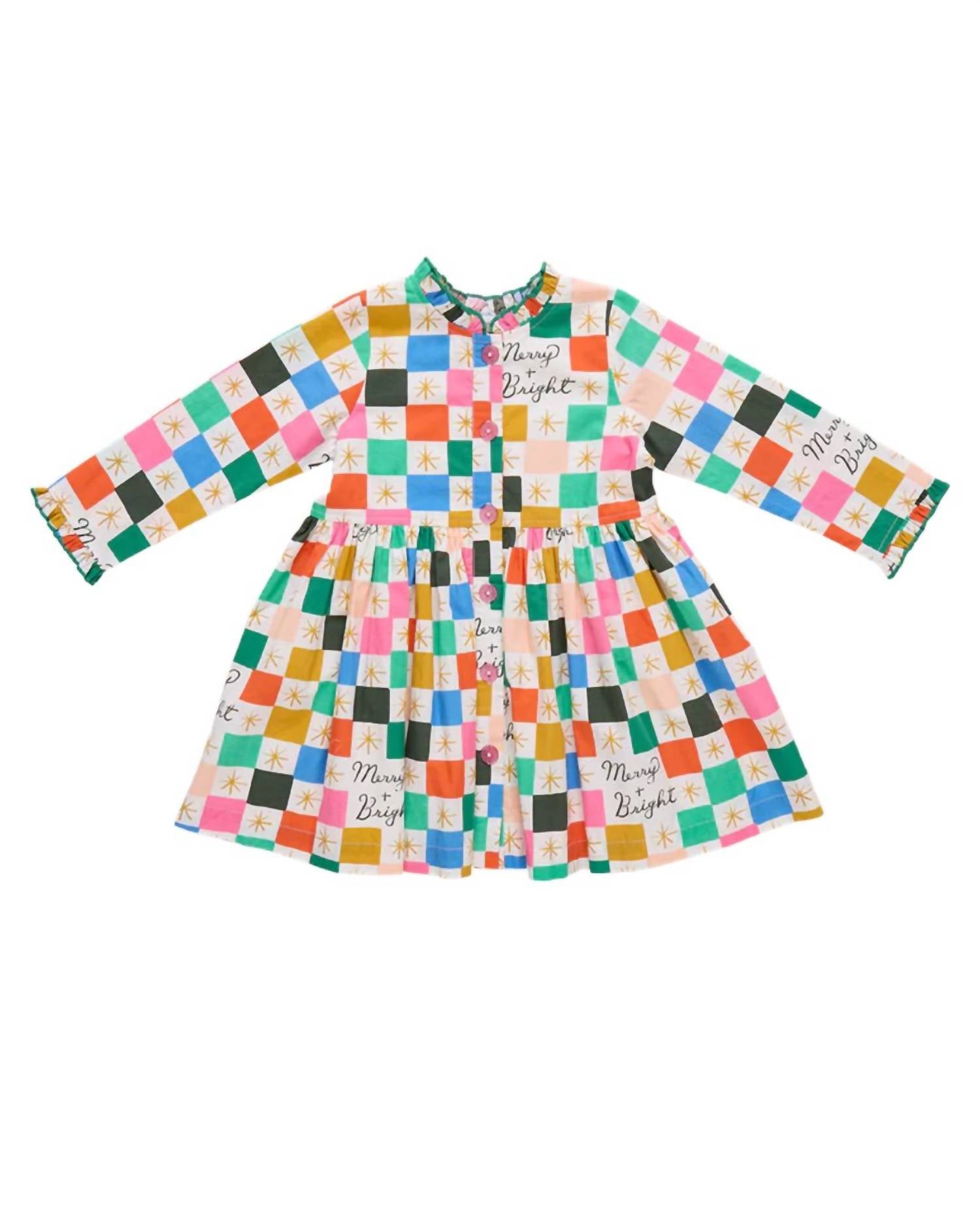 PINK CHICKEN Girls' Autumn Dress in merry bright - kids' dress