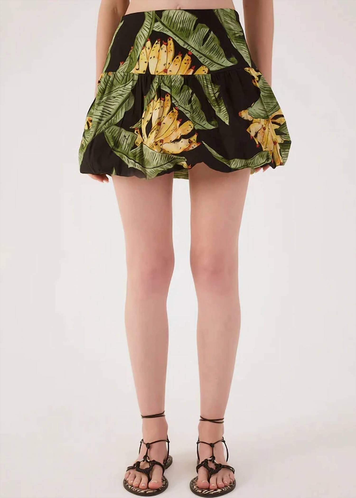 dress to Paradise Print Skirt in black banana - women's skirt