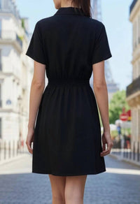 Vava - Short Sleeve Zip Up Dress
