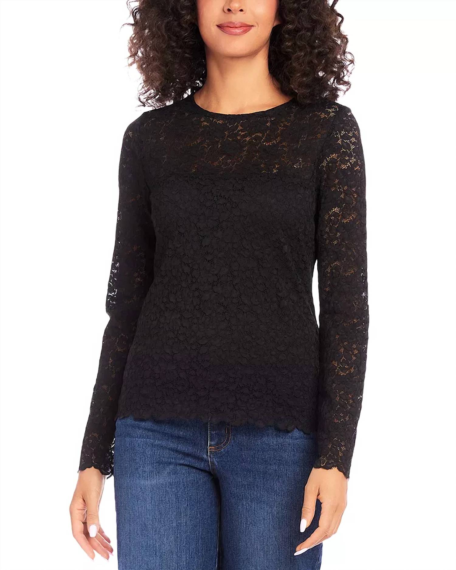 Karen Kane - Salla Scalloped Hem Lace Top