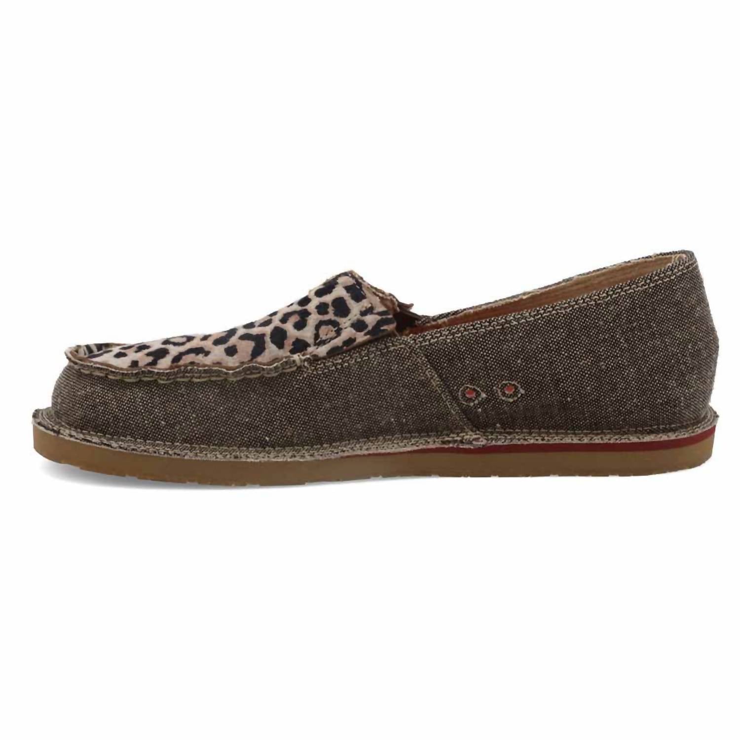TWISTED X Women's Slip-on Loafers in dust leopard - women's flats - detail view