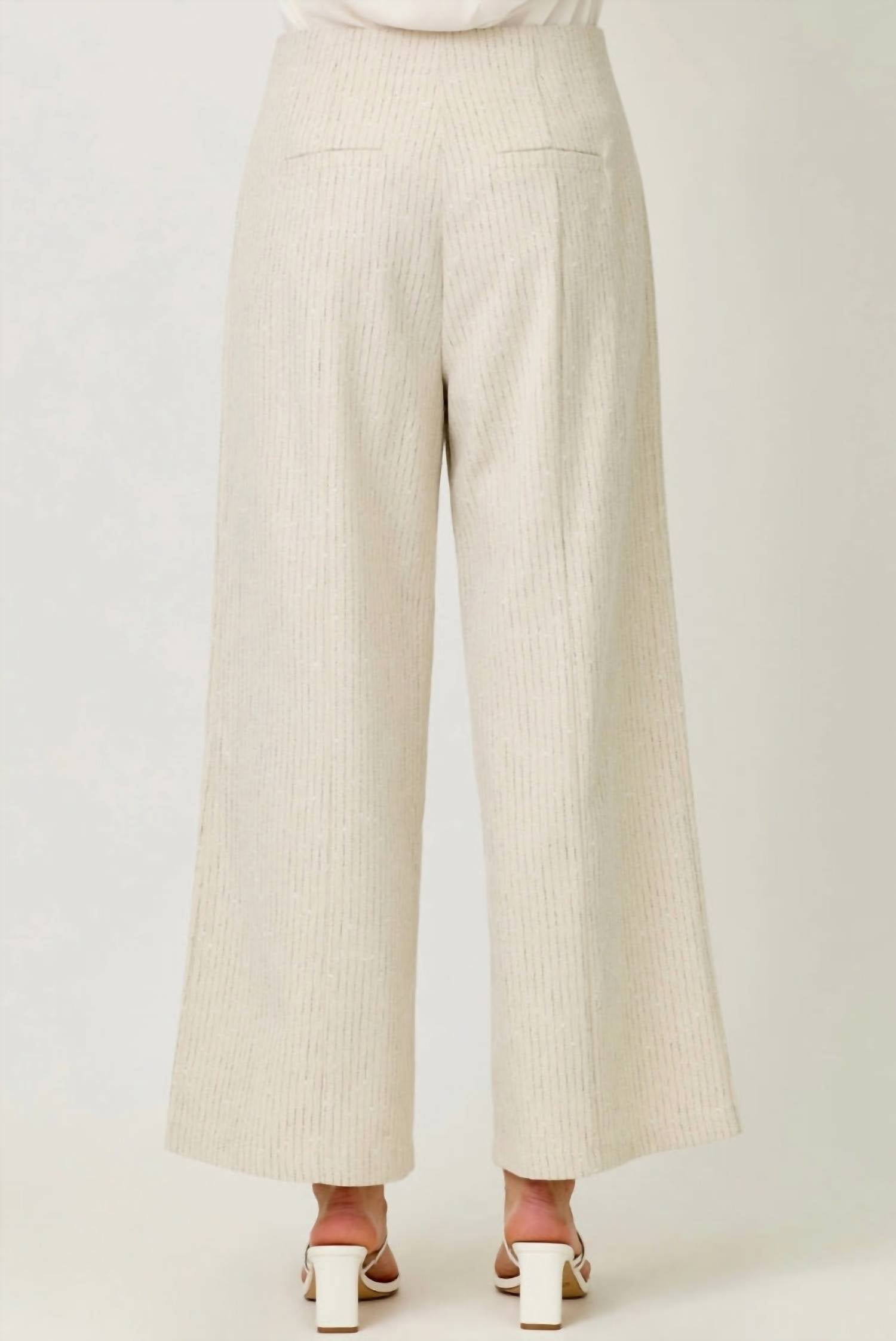 mystree Sparklet Pinstripe Trousers in ivory - women's pants - detail view
