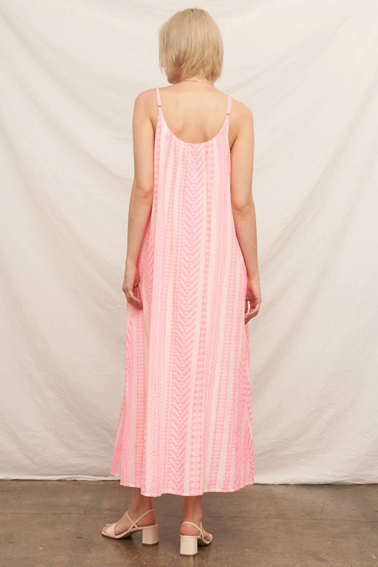 En Creme - Neon Embroidered Cami Maxi Dress