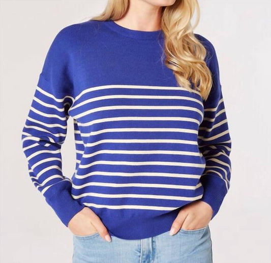 Apricot - Crew Neck Stripe Sweater