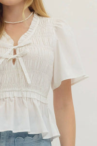 Entro - Smocked Tie Top