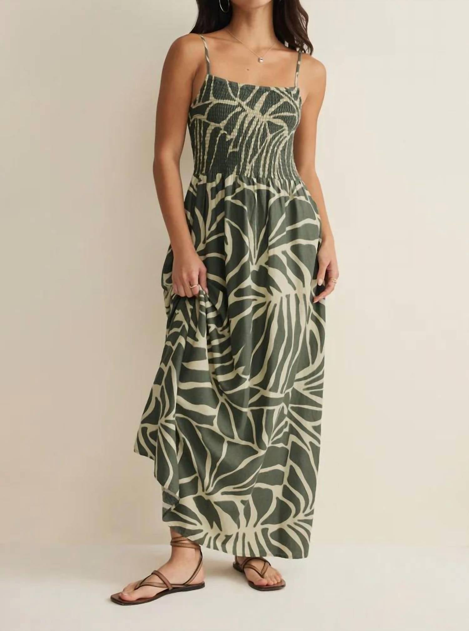 Z Supply - Bayside Tova Palm Linen Maxi Dress