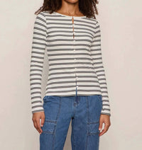 Sanctuary - Button Front Ribbed Top