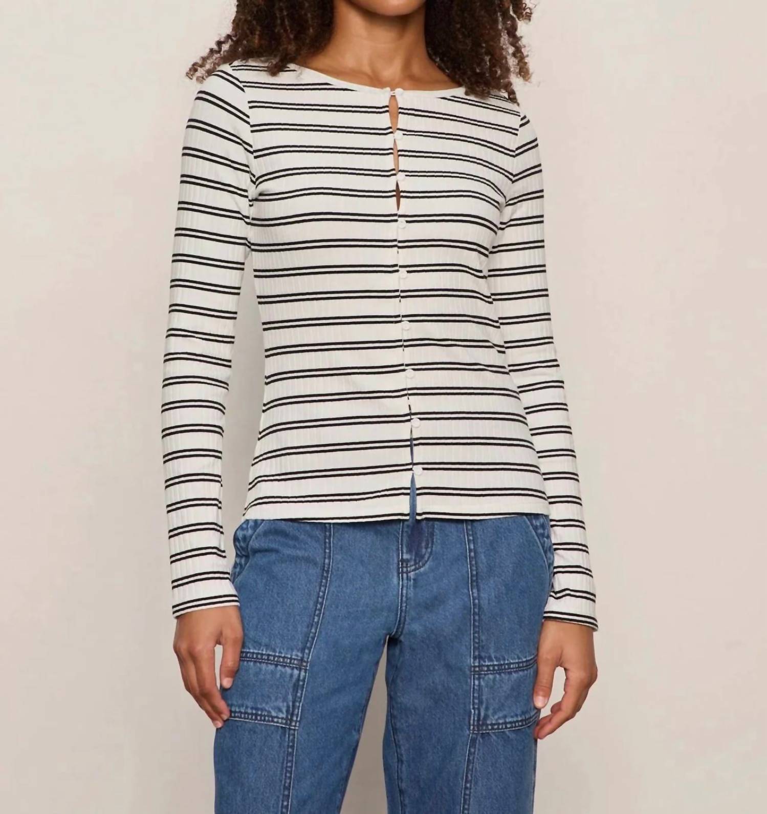 Sanctuary - Button Front Ribbed Top