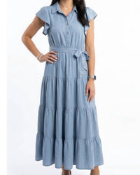 Mikarose - Flutter Sleeve Tiered Dress