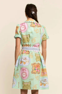 DAVI & DANI Amalfi Market Dress in green - women's dress - alternate view
