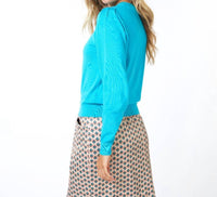 Esqualo - Tamara Basic Knit Puff Sleeve Cardigan