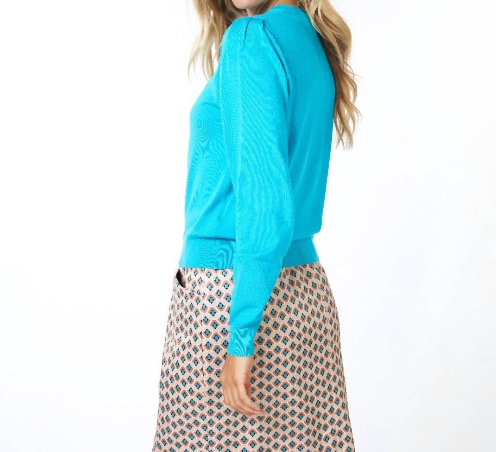 Esqualo - Tamara Basic Knit Puff Sleeve Cardigan