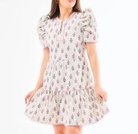 Mary Square Adelyn Short Sleeve Mini Dress in tan - women's dress