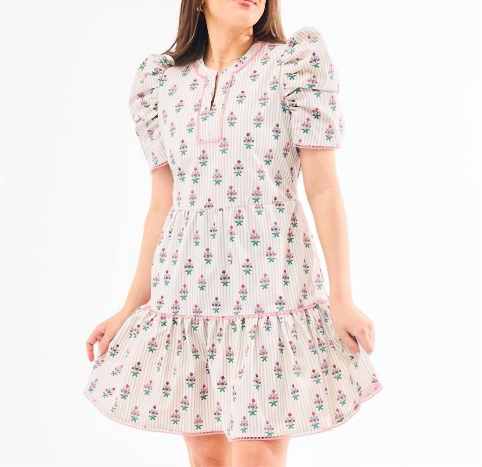 Mary Square Adelyn Short Sleeve Mini Dress in tan - women's dress