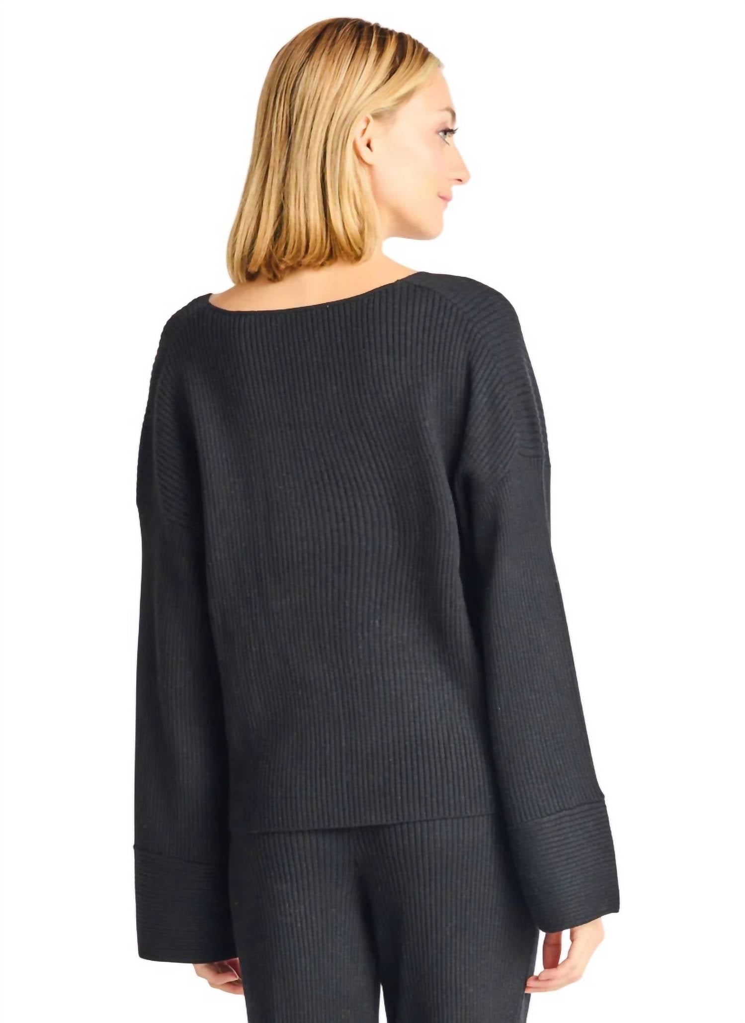 Dex - WIDE SLEEVE RIBBED SWEATER
