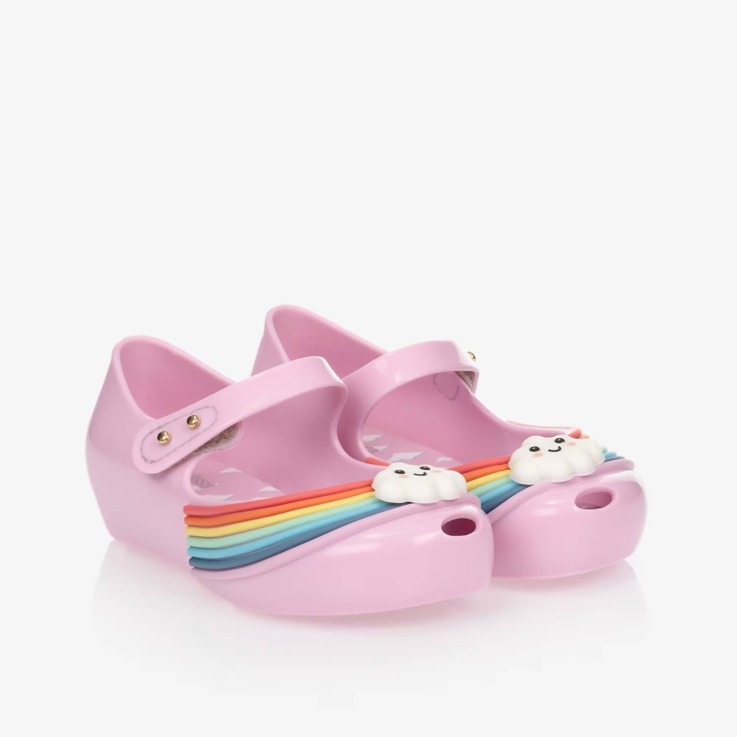 Mini Melissa Girls Ultragirl Sunny Day Sandals in pink white - kids' sandal