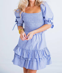 Karlie - Charlotte Puff Sleeves Smocked Dress