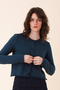 PRAIRIE UNDERGROUND Undone Button Down Cardigan in atlantic - women's cardigan - alternate view
