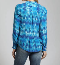 Apny - Button-Up Roll-Up Sleeve Blouse
