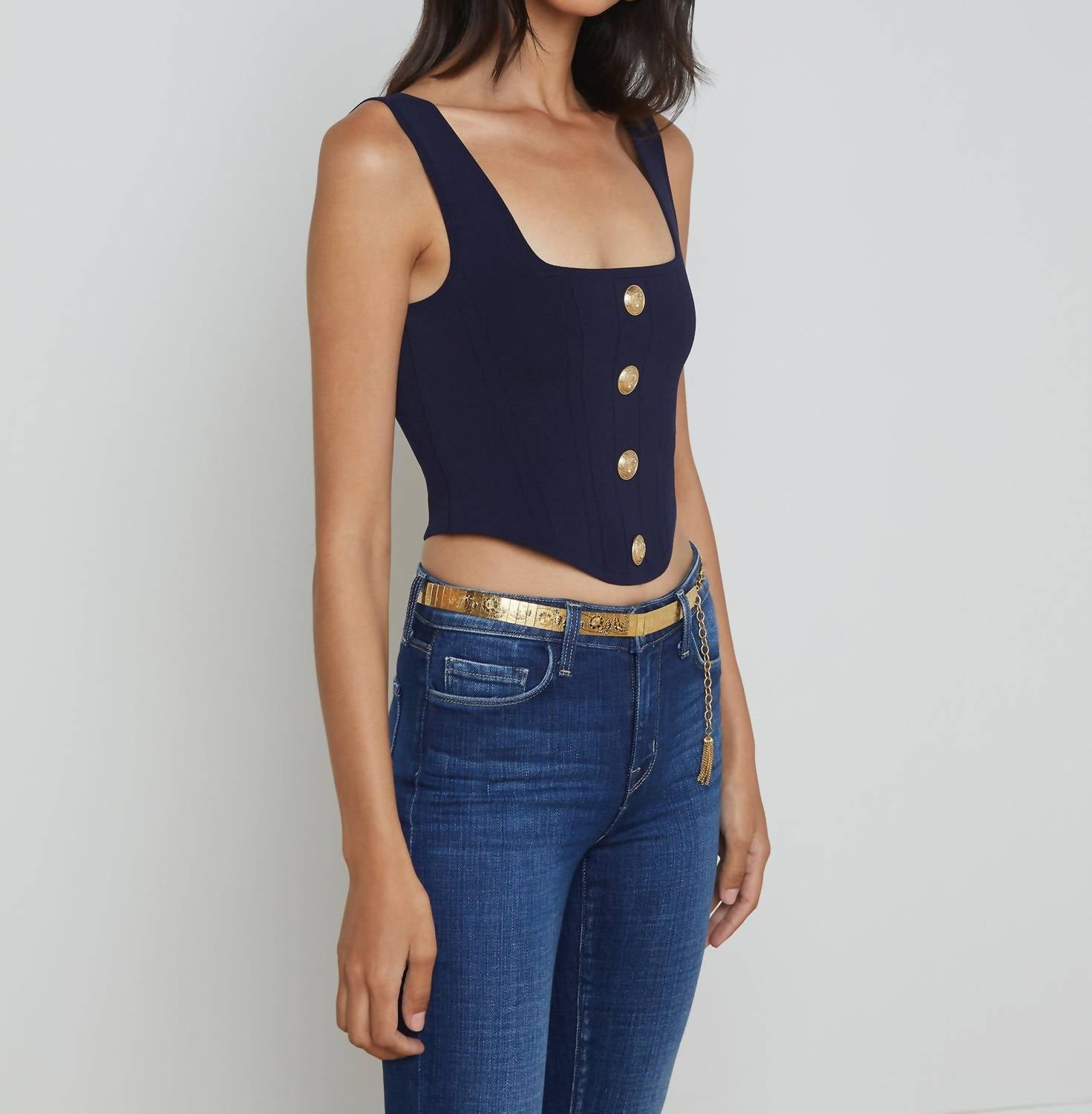 L'Agence - Saga Square Neck Crop Top