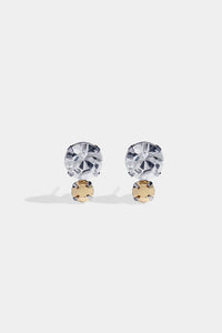 Nicole - Women's Ticino Tri Toned Crystal Stud Earring