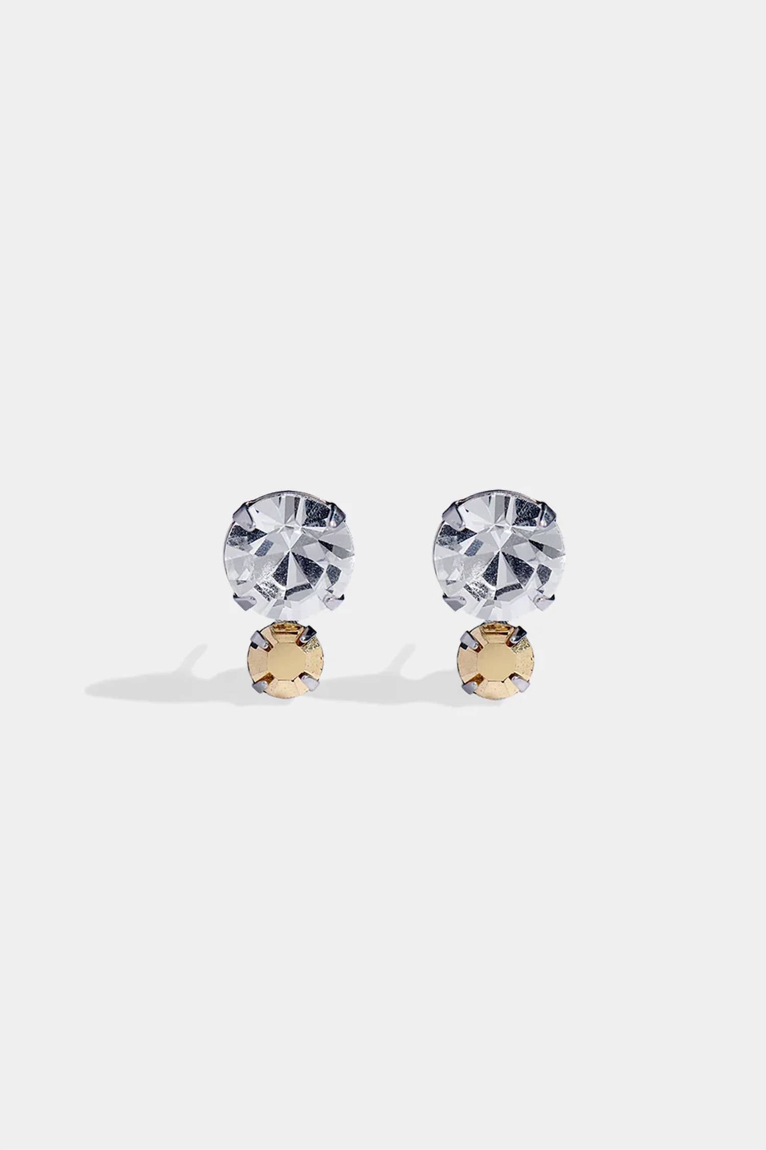 Nicole - Women's Ticino Tri Toned Crystal Stud Earring