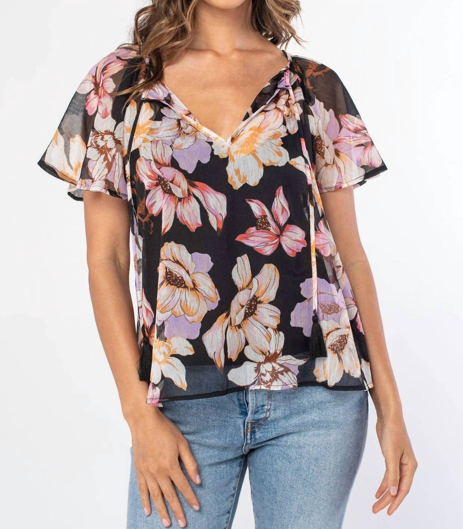Lovestitch - Charlotte Floral Tie Front Top