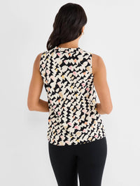 Nic + Zoe MOD MIX CREPE TANK in black multi - women's blouse - view 4