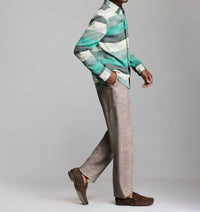 Billy Reid Box Jacquard Wilson Shirt in green - men's shirt - detail view
