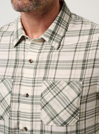 TravisMathew Cloud Flannel Plaid Shirt in birch - men's shirt - view 4
