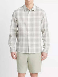 Vince Linen Long Sleeve Shirt in dried cactus - men's shirt