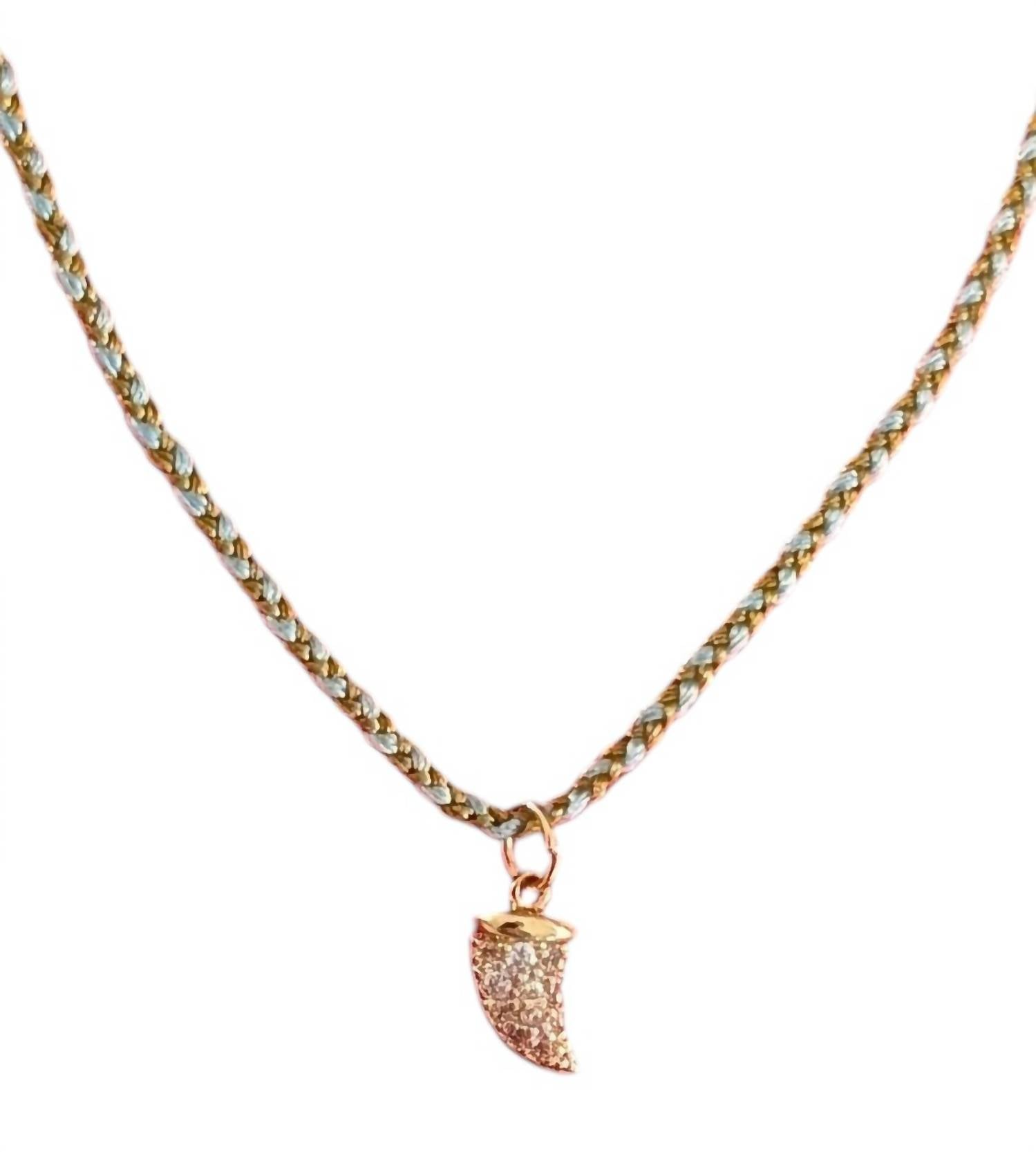 Tai Jewelry - Women's Braided Horn Charm Necklace