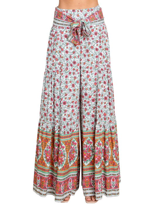 Jodifl - Floral Print Palazzo Wide Leg Pants