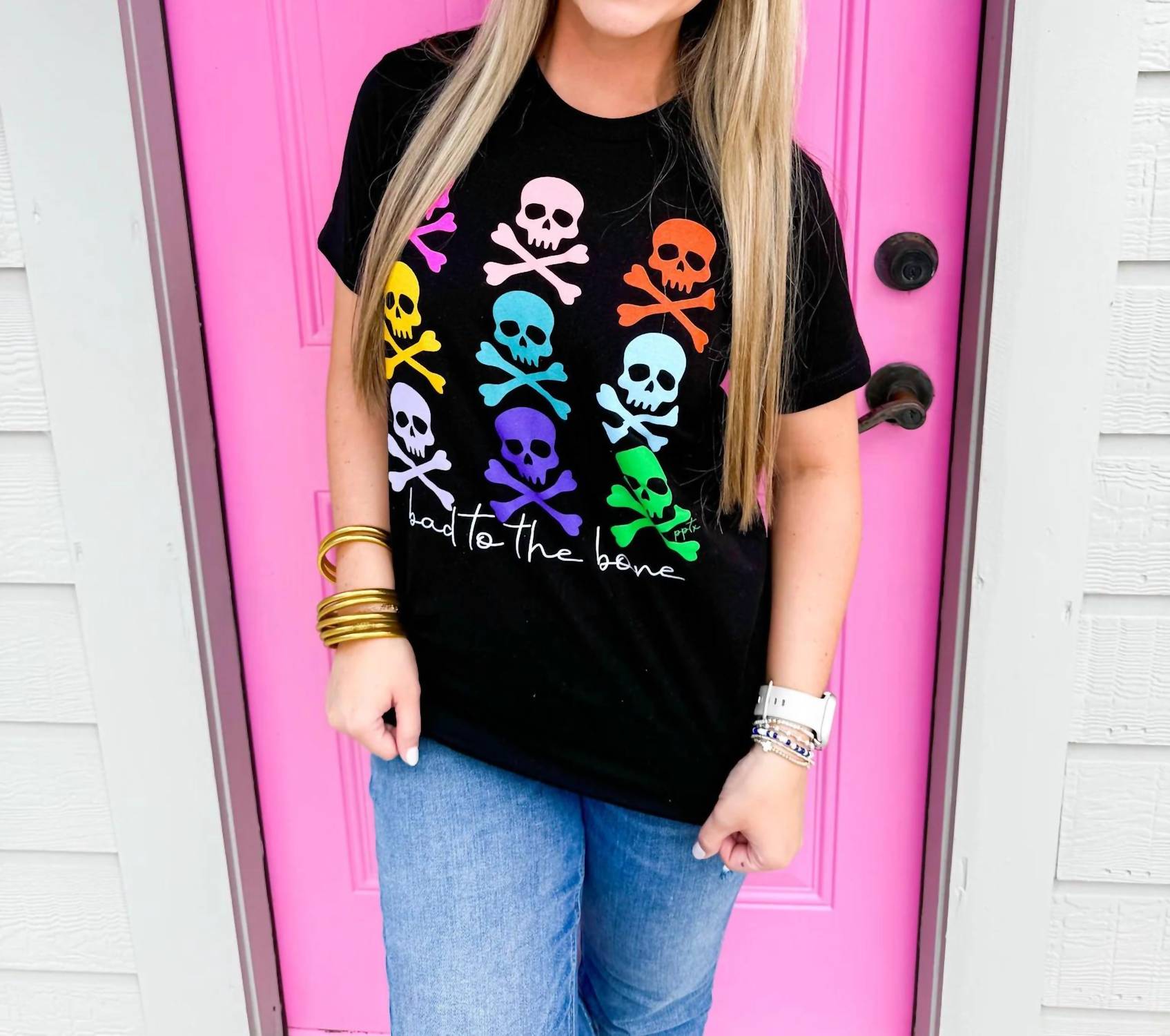 Prickly Pear Tx - Colorful Bad to the Bone Tee