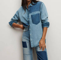Veronica Beard - Dalma Colorblock Button Down Shirt Top
