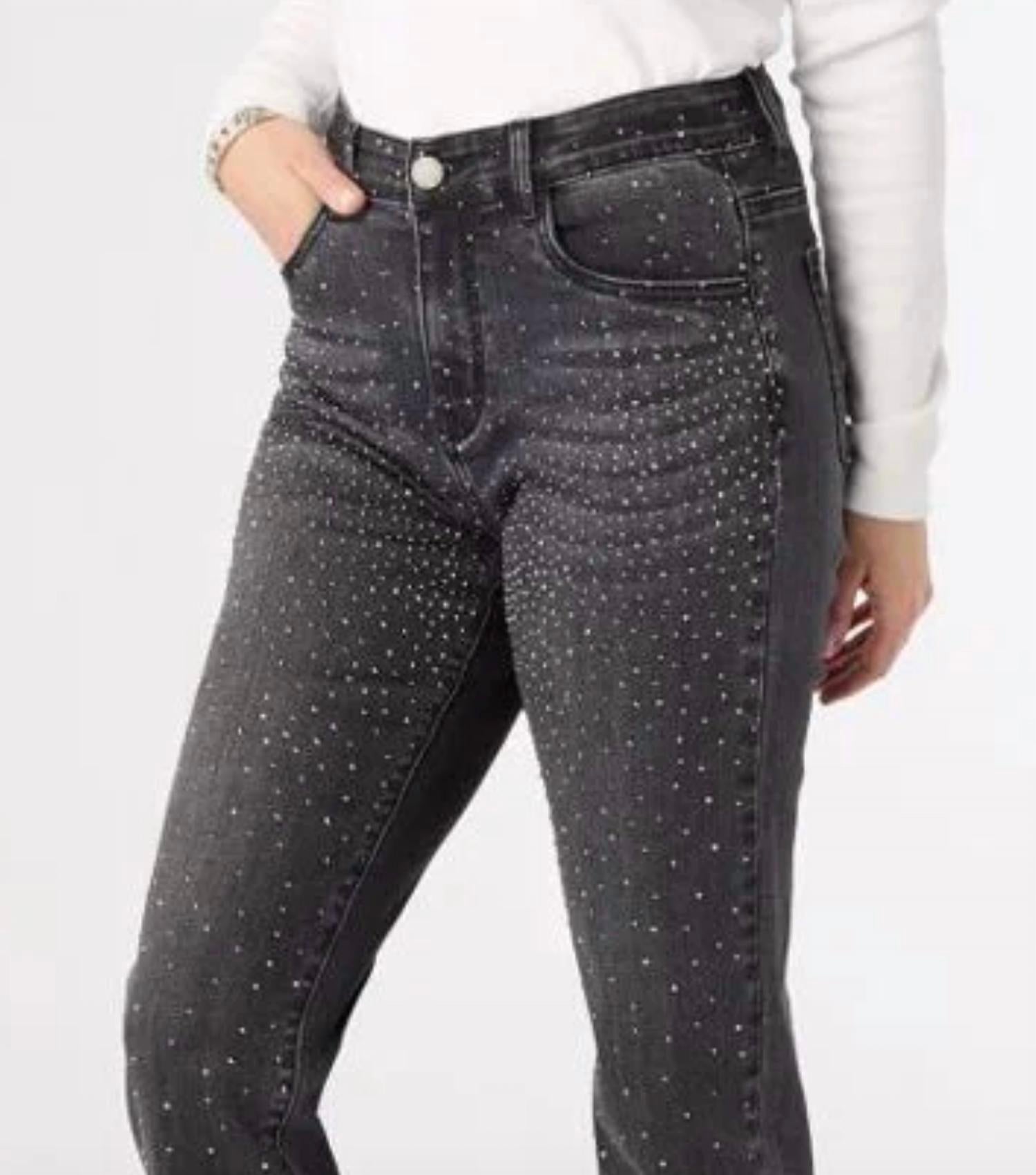 Coco + Carmen - Everstretch Straight Leg Jeans With Rhinestones