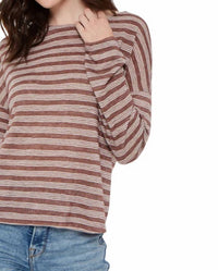 PROJECT SOCIAL T Easy Sorta Boatneck Sweater in black tea sand - women's sweater - detail view