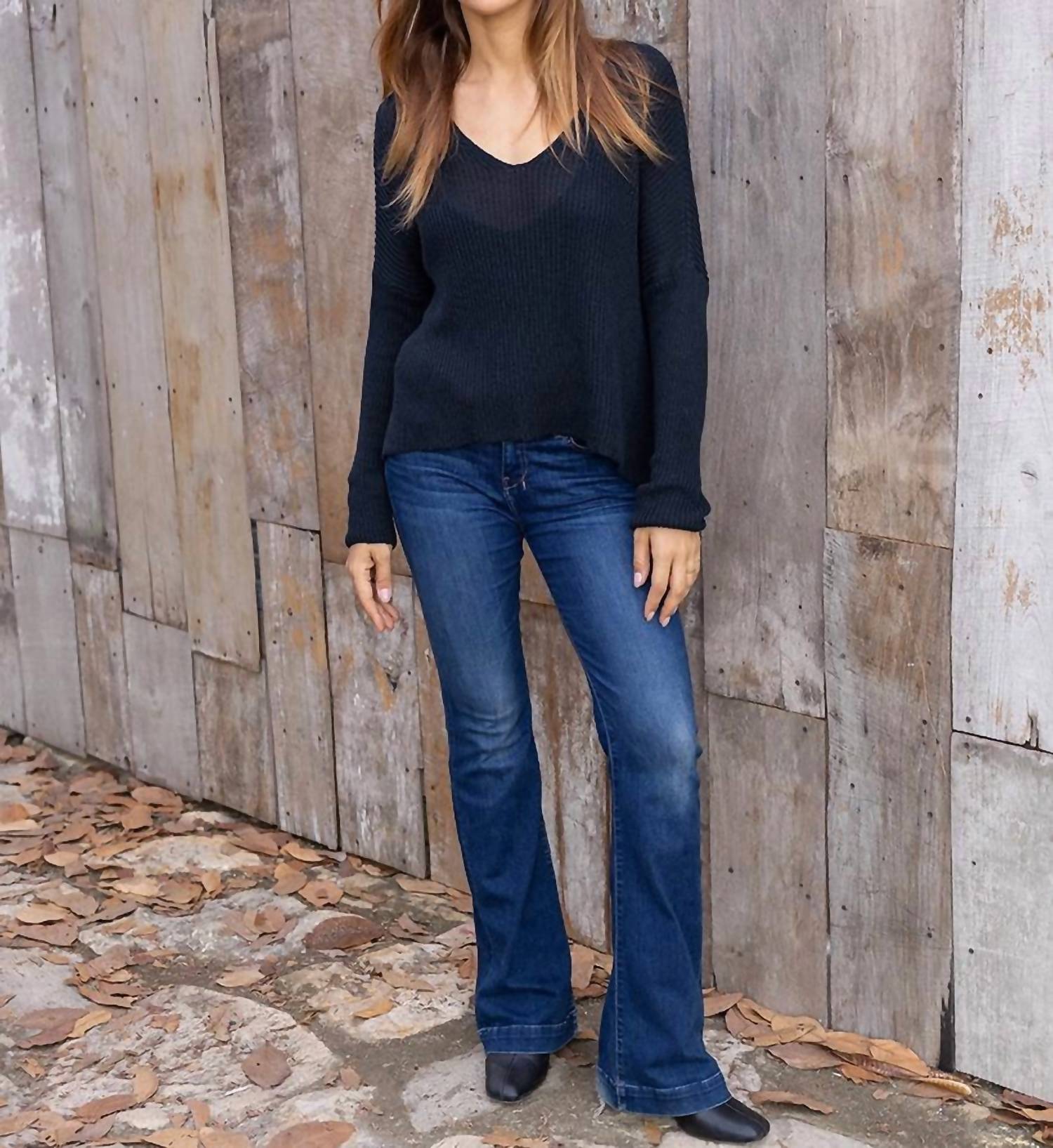 Wooden Ships Everyday Rib V Mercer Sweater in night navy - women's sweater - view 5
