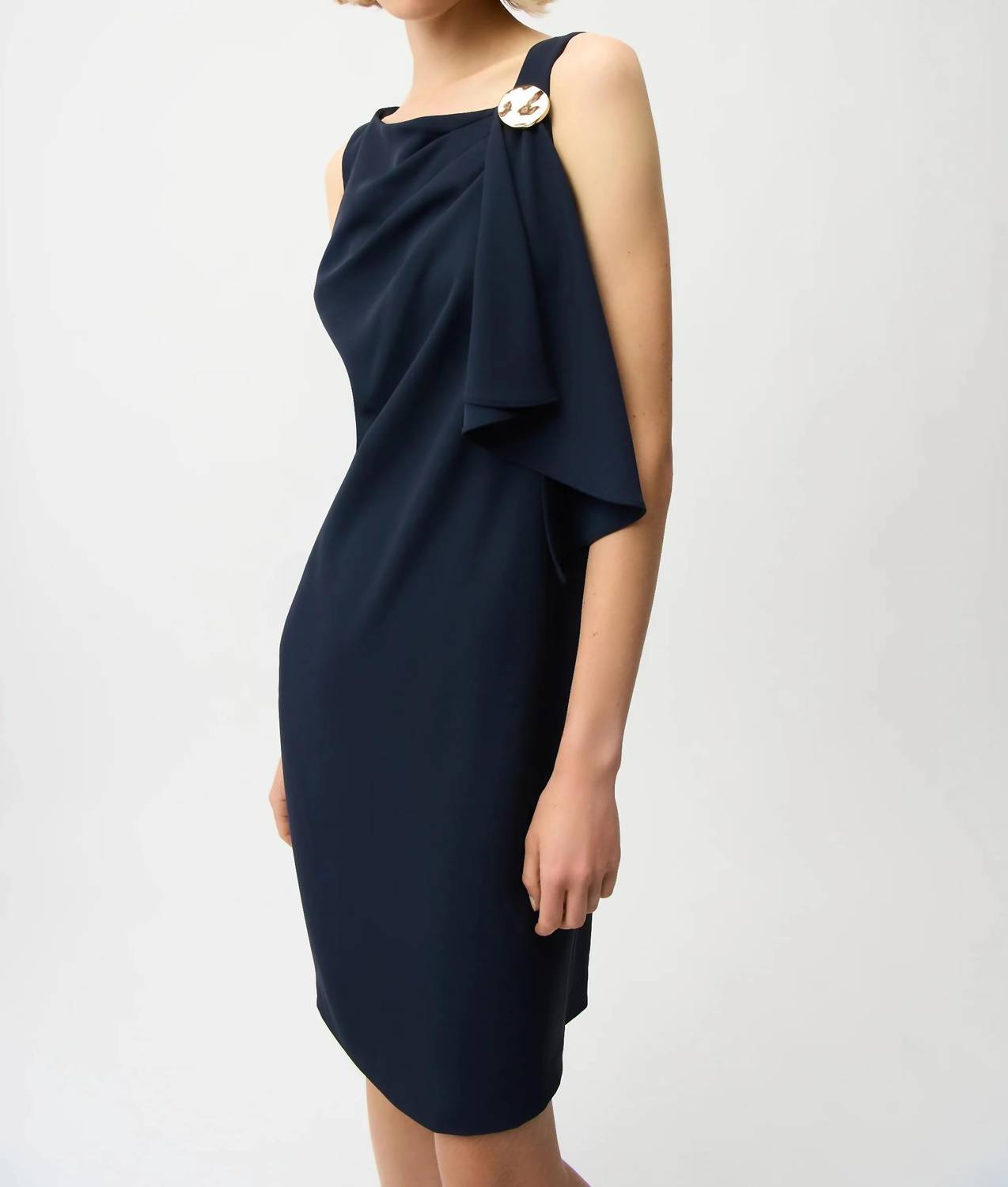 Joseph Ribkoff - Asymmetric Neck Shift Dress