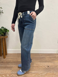 Judy Blue High Waist Drawstring Jean in dark wash - women's jeans - view 5