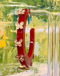 Smith & Co - Women's City Girl Butterfly Jewel Large Hoop Earrings