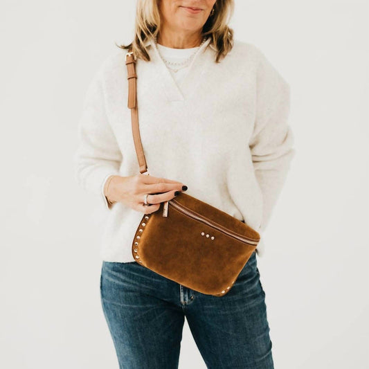 Pretty Simple - Women's Sabrina Studded Suede Bum Bag
