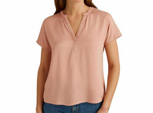 Ese O Ese - Silk V-neck Short-sleeve Top
