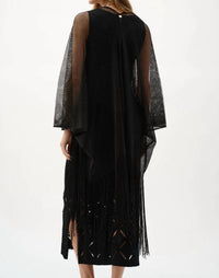 Joseph Ribkoff - Woven Open Stitch Draped Cover Up