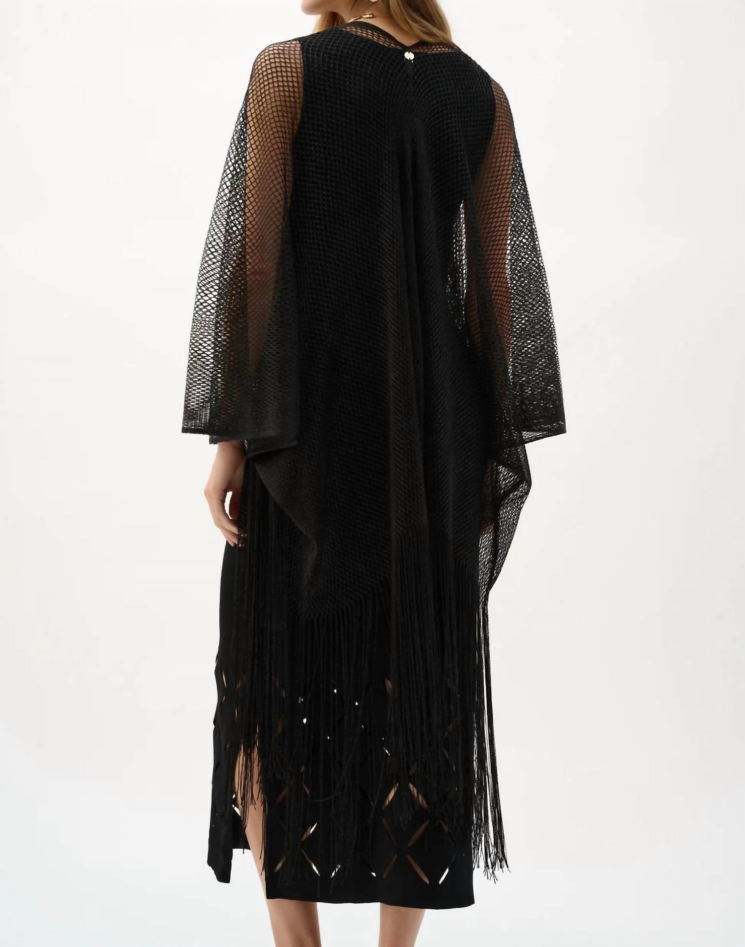 Joseph Ribkoff - Woven Open Stitch Draped Cover Up