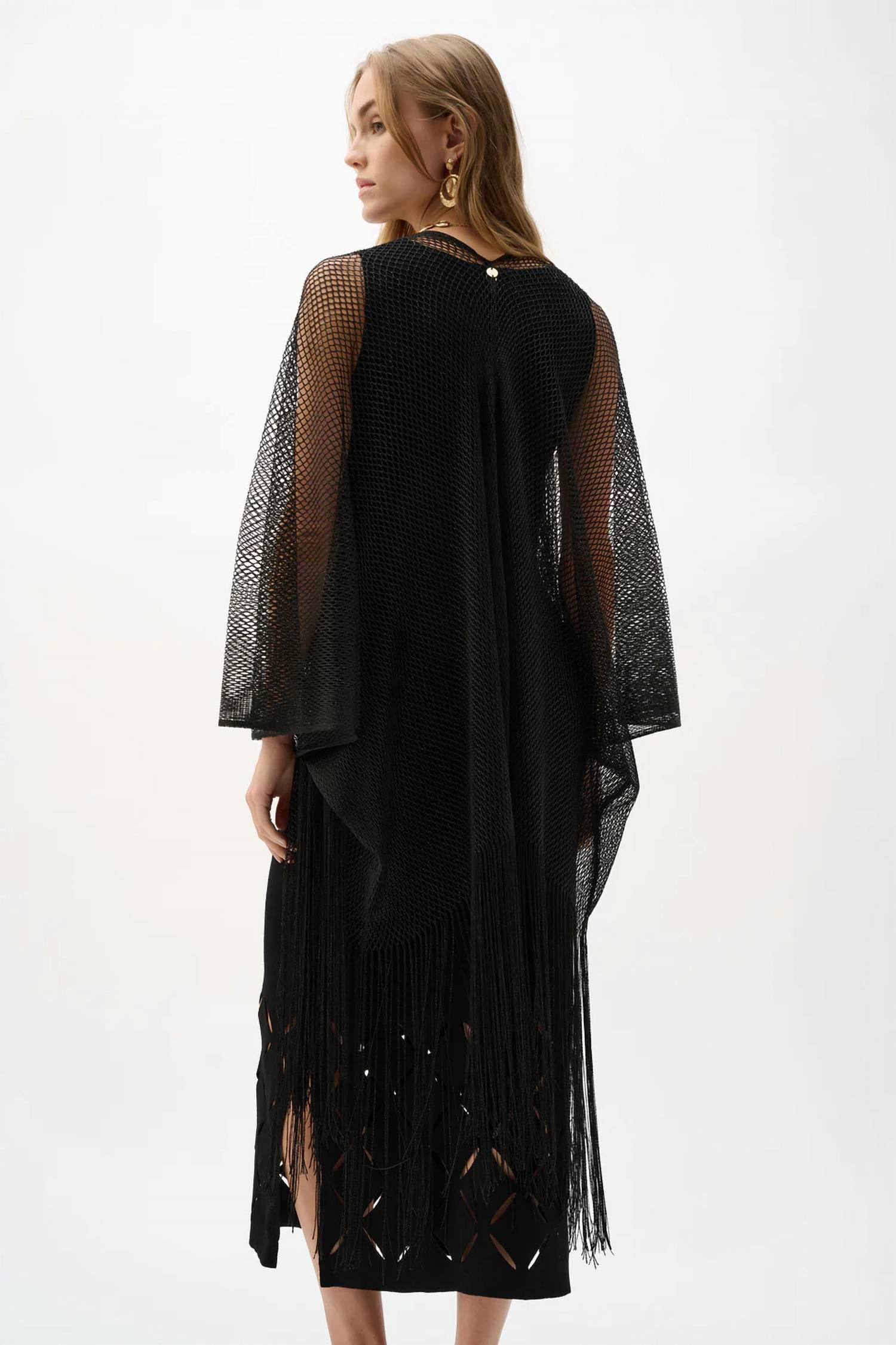 Joseph Ribkoff - Woven Open Stitch Draped Cover Up